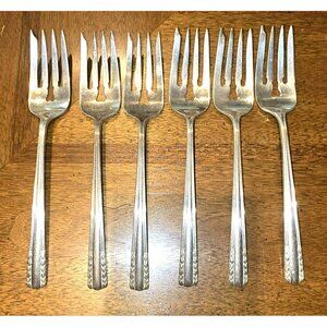 Antique Alvin Sterling Silver Salad Forks 6.5" Chapel Bells Set of 6 HS111